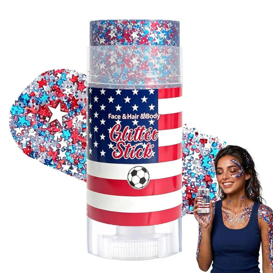 Red White and Blue Glitter Stick